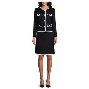 NEW NWT Dark Navy and White Skirt Suit Set Sz 16